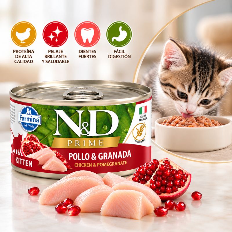 N&D Lata Gatito Pollo Granada 70 Gr.