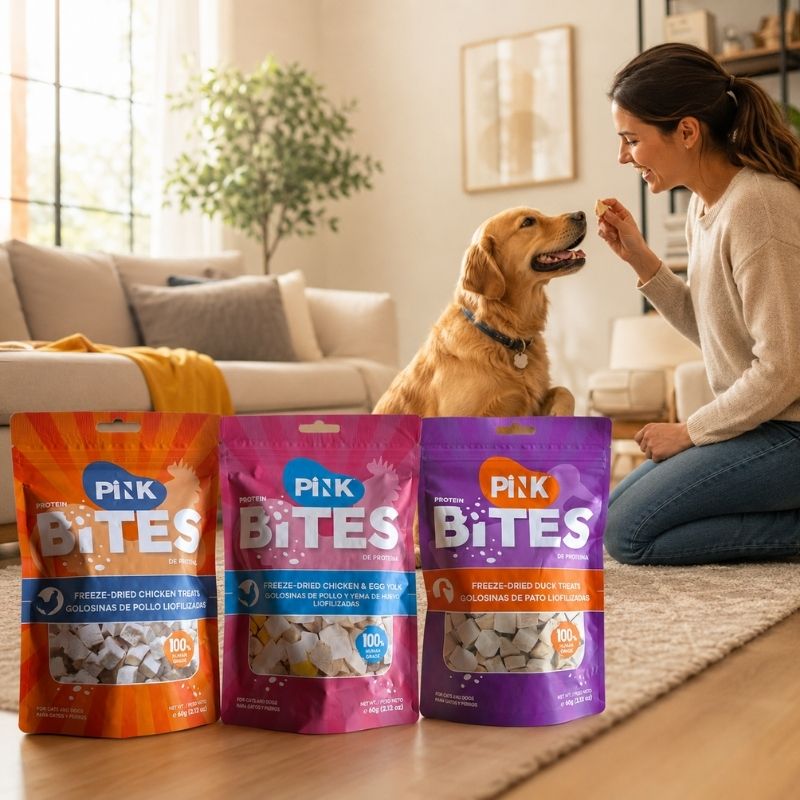 Snack para Gatos y Perros Bites Pink 60 grs