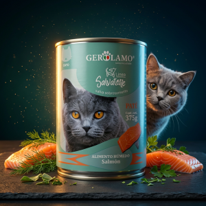 Alimento Húmedo para Gatos Paté Salmón 375 gr.