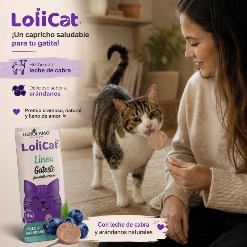 Paleta Lolicat para Gatos Pollo Con Arandanos 1.5 gr. Gerolamo