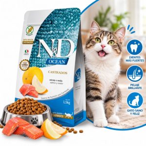 N&D Ocean Feline Salmón Castrado 7.5 kg.