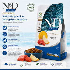 N&D Ocean Feline Salmón Castrado 7.5 kg.