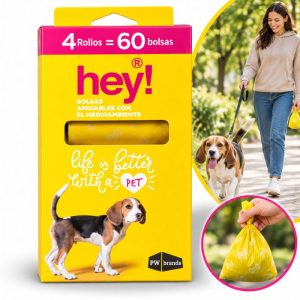 Pack 60 Bolsas Hey! Desechos Mascotas